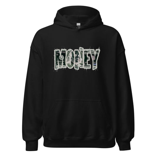 The word money together is a dollar paper inside the word
